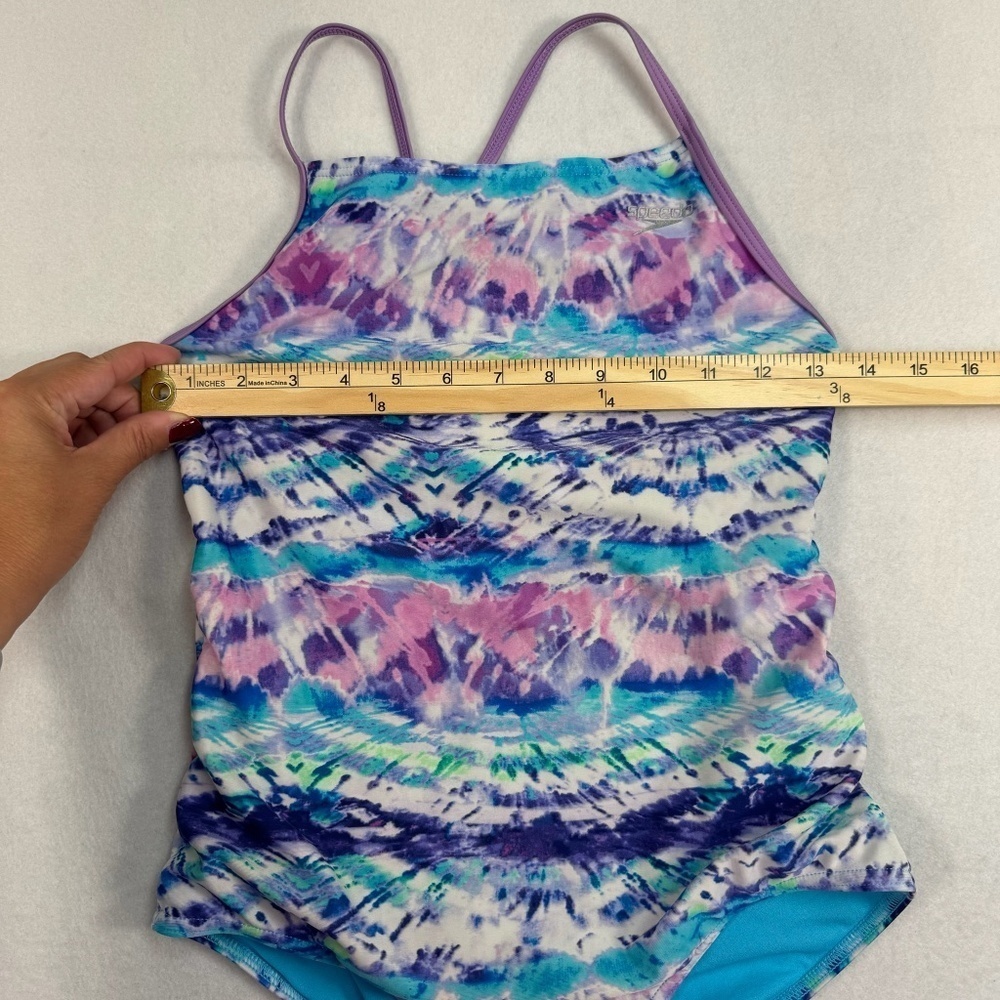 Speedo Multi Colored Swimsuit Girls Size XL Racer Back - Picture 6 of 10